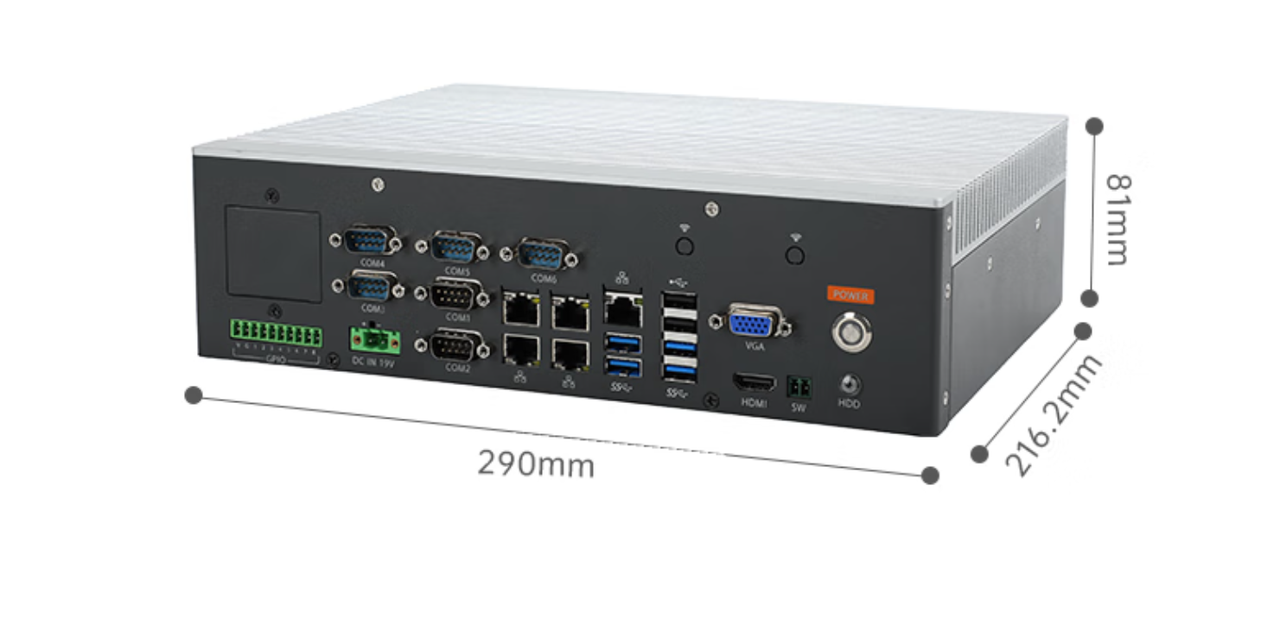 該款機器整體主要為銀灰色，尺寸為290（帶壁掛319.2）*216.2*81（帶壁掛87.5）mm（寬*深*高）。