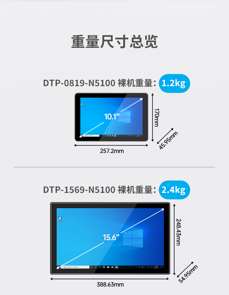 10.1/15.6/21.5寸工業平板電腦,IP65防護,10點電容觸控屏,DTP-1569-N5100.jpg